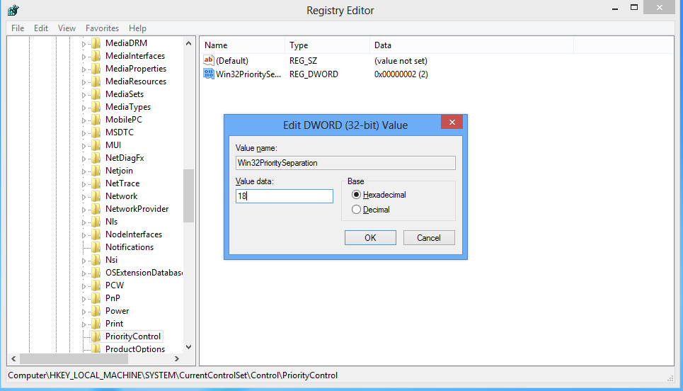 Windows 8 Registry Tweak and Trick to Schedule Processors