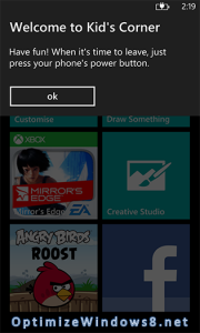Configuring Kids Corner on Windows Phone
