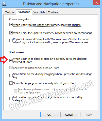 Boot to Desktop in Windows 8.1 for Desktop PCs