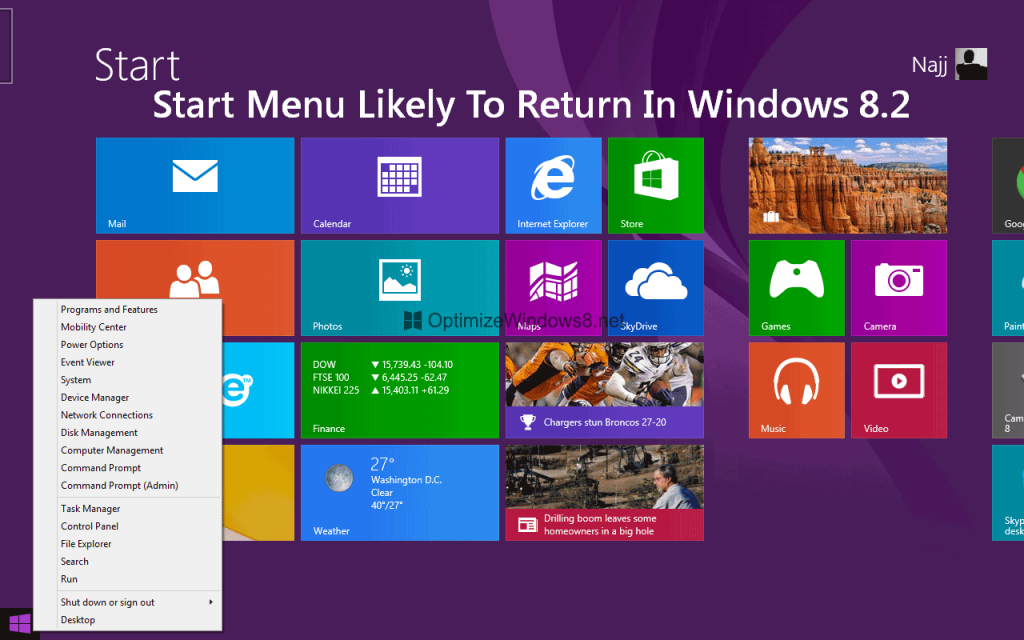 Windows 8.2 is Coming with Start Menu