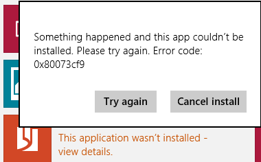How to Fix App Install Error Code 0x80073cf9